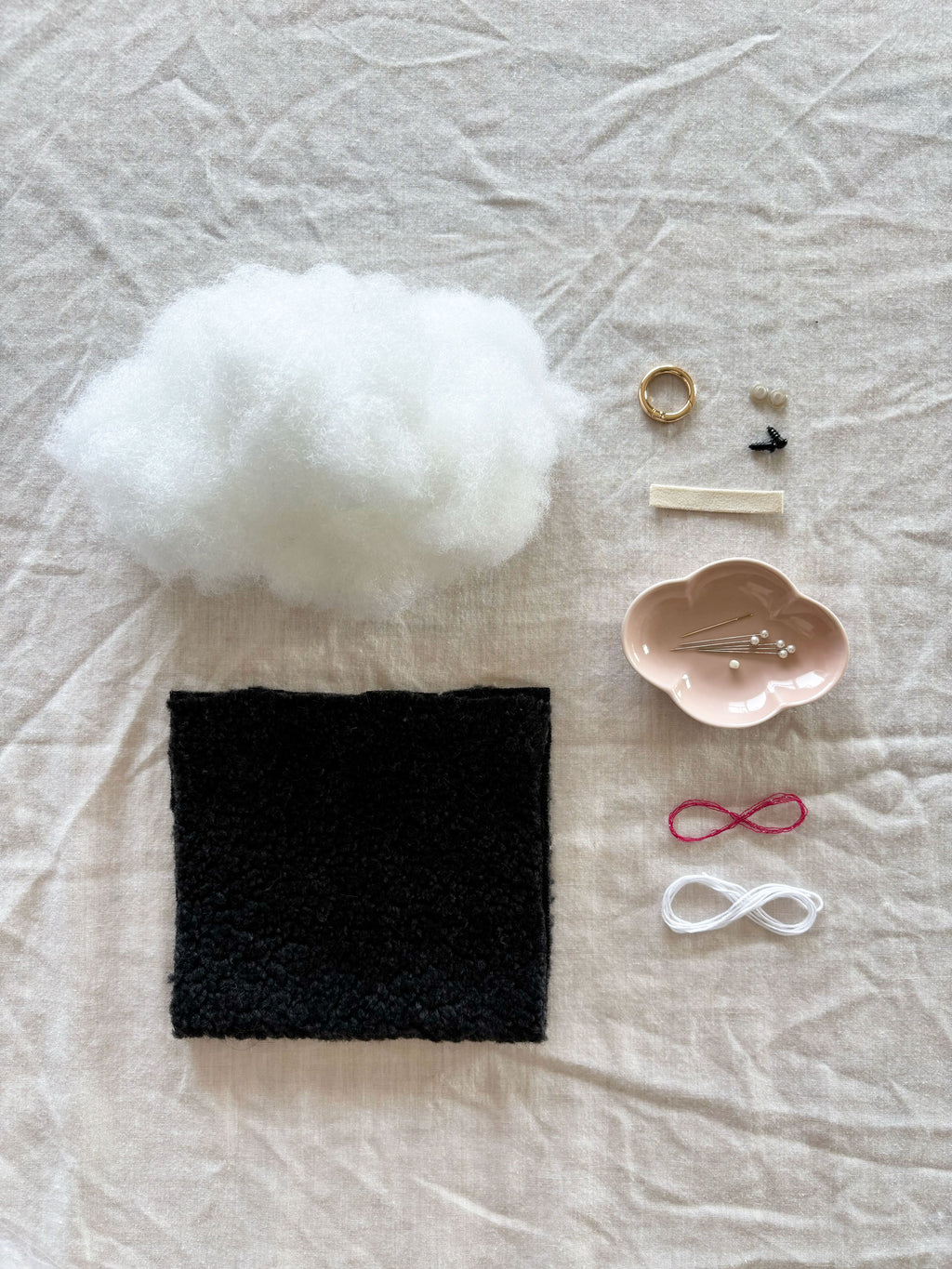DIY plushie cat bag charm kit supplies