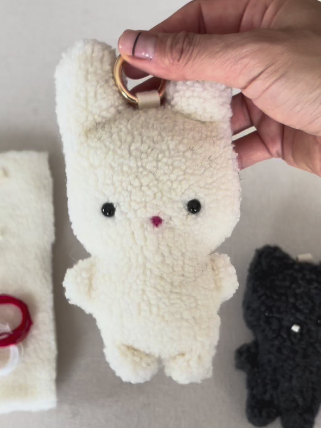 DIY Plushie Bunny Bag Charm Kit - Designer Craft Kit for Adults